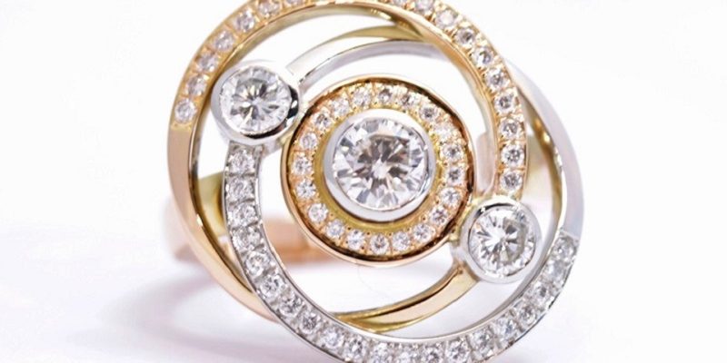 white gold and yellow gold engagement ring
