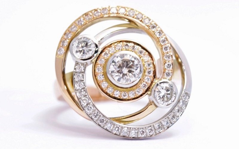 white gold and yellow gold engagement ring