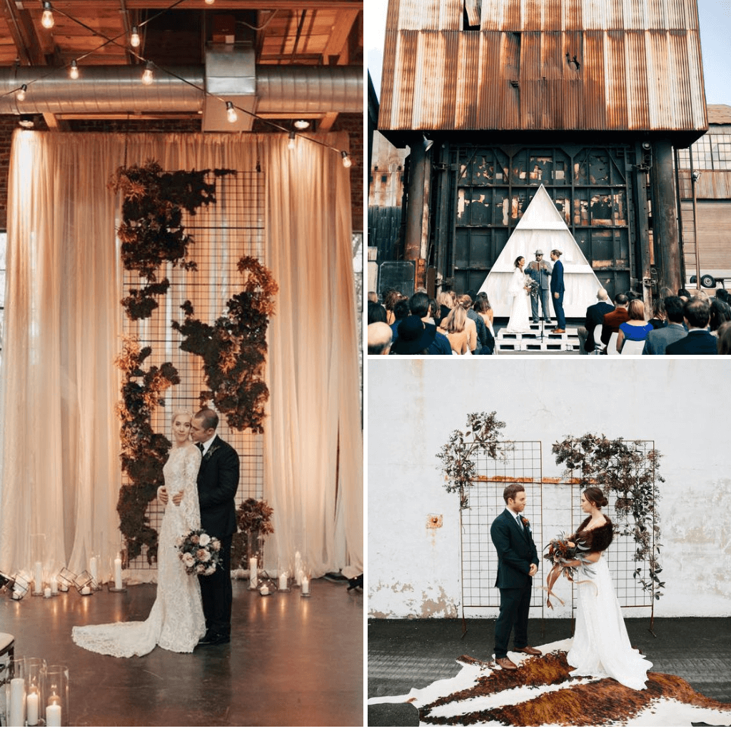Industrial-Wedding-Theme-Ceremony-Backdrop