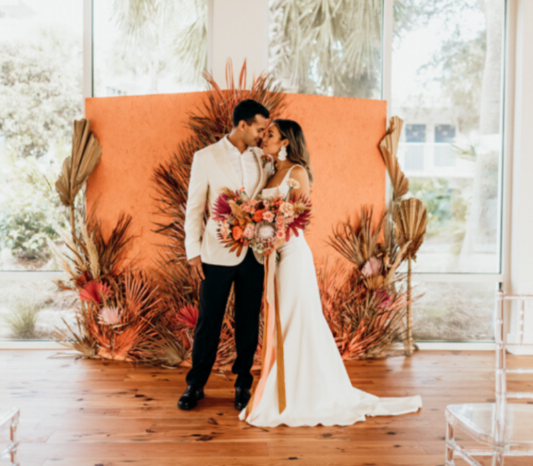Burnt Orange Wedding Theme Ceremony Backdrops 768x672 