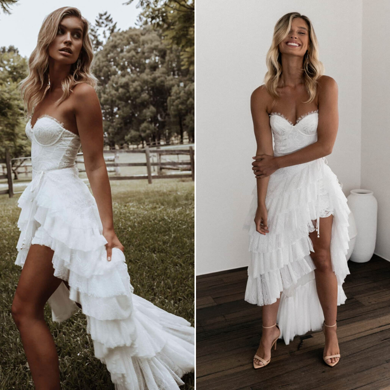 A Line Civil Off White Tulle Long Boho Wedding Dress Summer Beach 2023  Vestidos Largos Sexy Women Bead Wedding Gowns – LoveJune Bridal