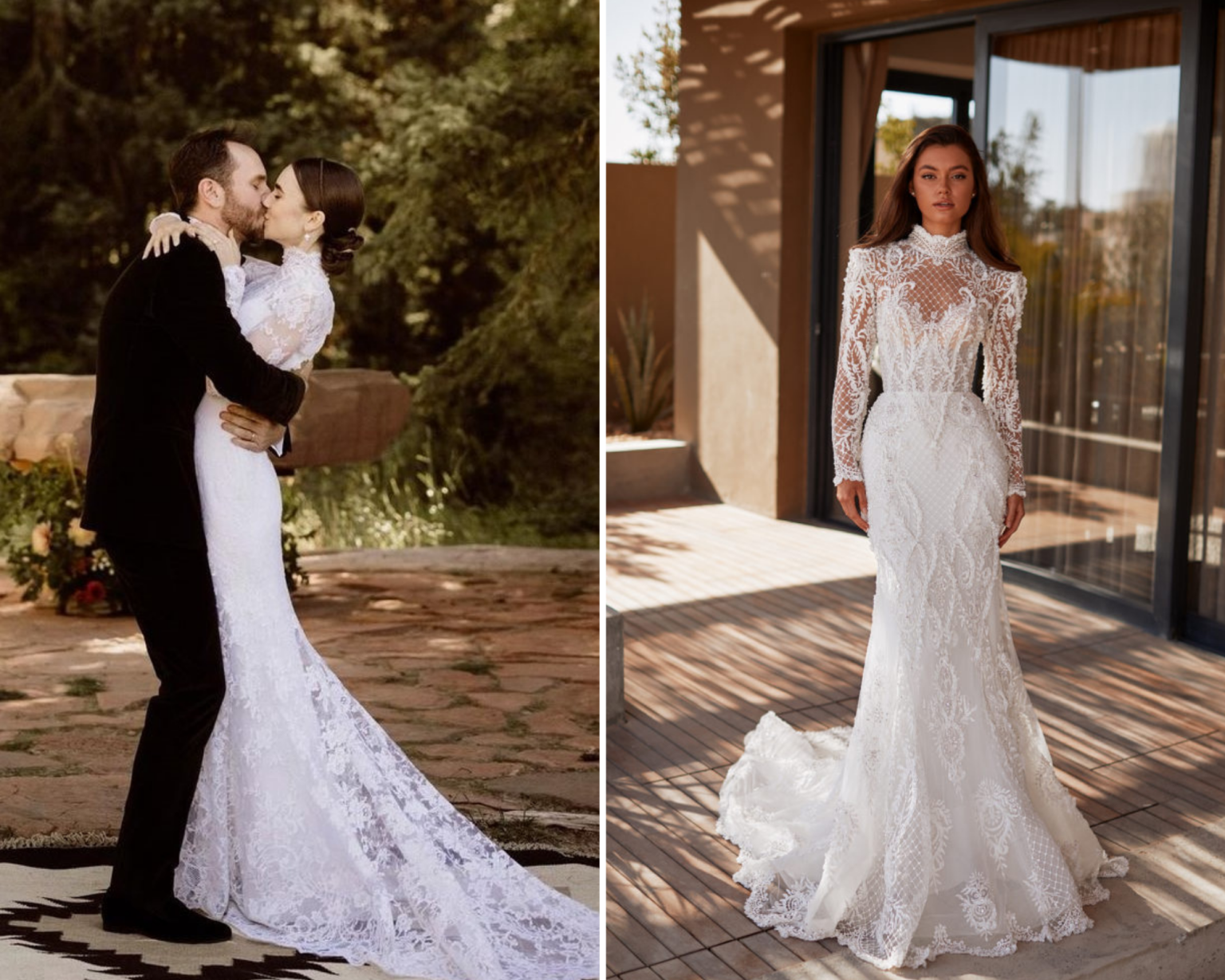 Get The Look: 9 Sleeve Wedding Dresses Inspired by Lily Collins ...
