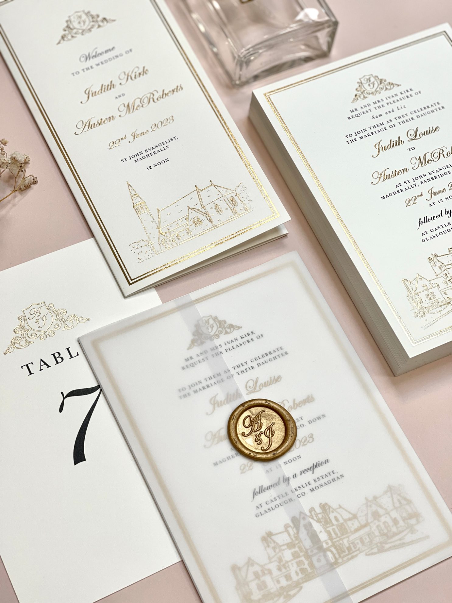 Foil wedding invitation design