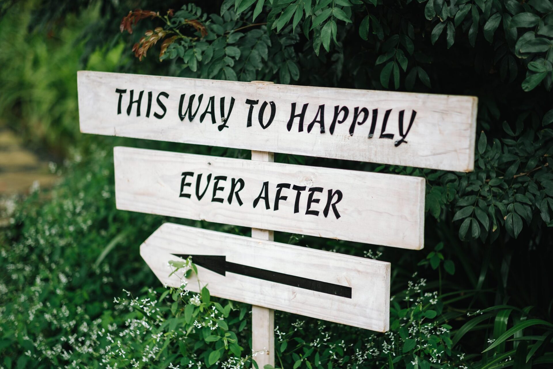 Fairytale wedding theme signpost